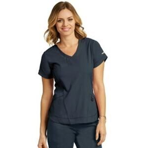 Grey’s Anatomy Women’s Gray Scrub Top Size Large V-Neck 3 Pocket Stretch 7187